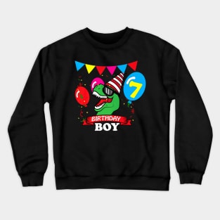 Rex 7th Dinosaur Birthday Crewneck Sweatshirt